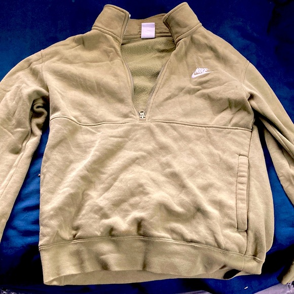 Nike Sweaters Nike Olive Green Quarter Zip Poshmark